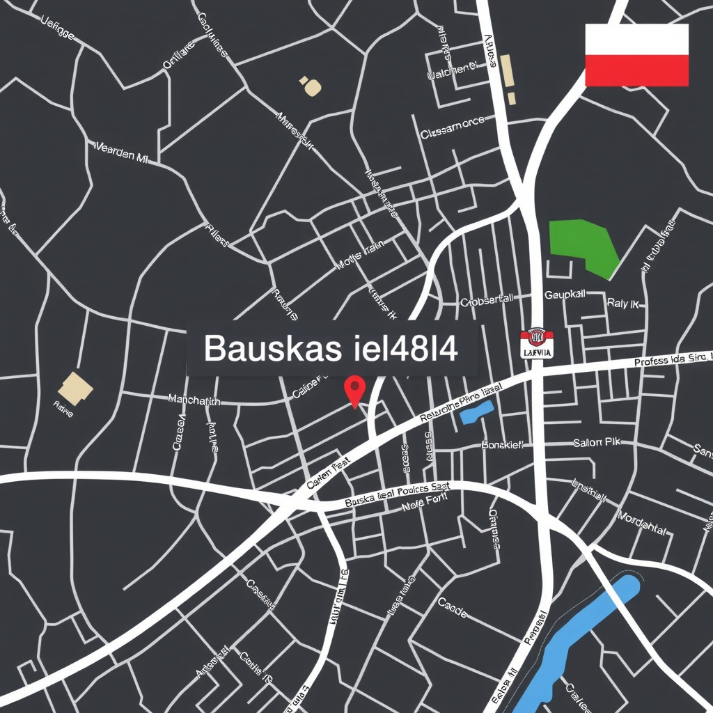 Map showing Bauskas iela 184, Riga, LV-1076, Latvia - office location with surrounding streets and landmarks in the Riga area